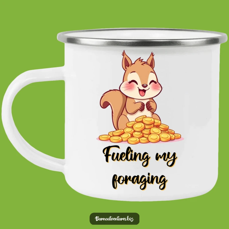 Funny Squirrel Token Camp Mug: Outdoor Fun for the Enthusiastic Collector
