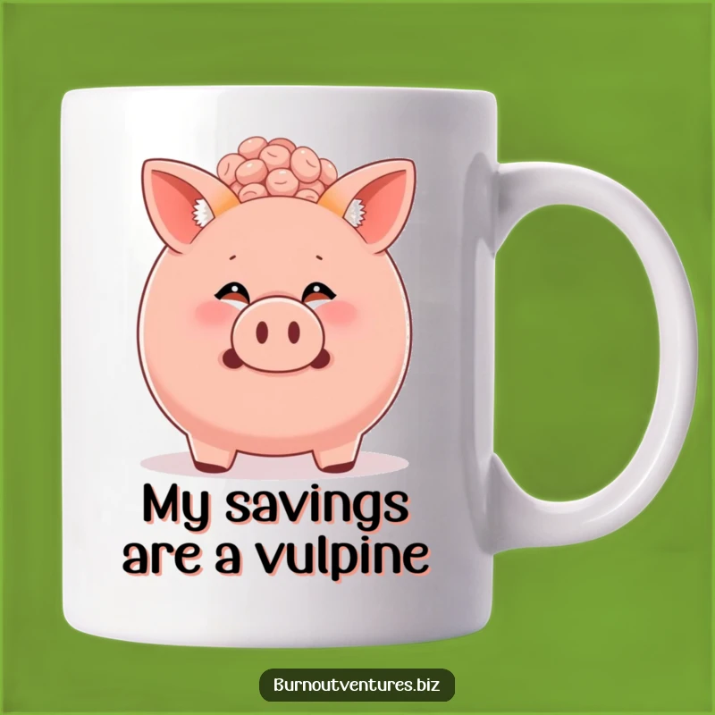 Funny Fox Cub Piggy Bank Mug: A Hilarious Saver Gift for Finance Fans