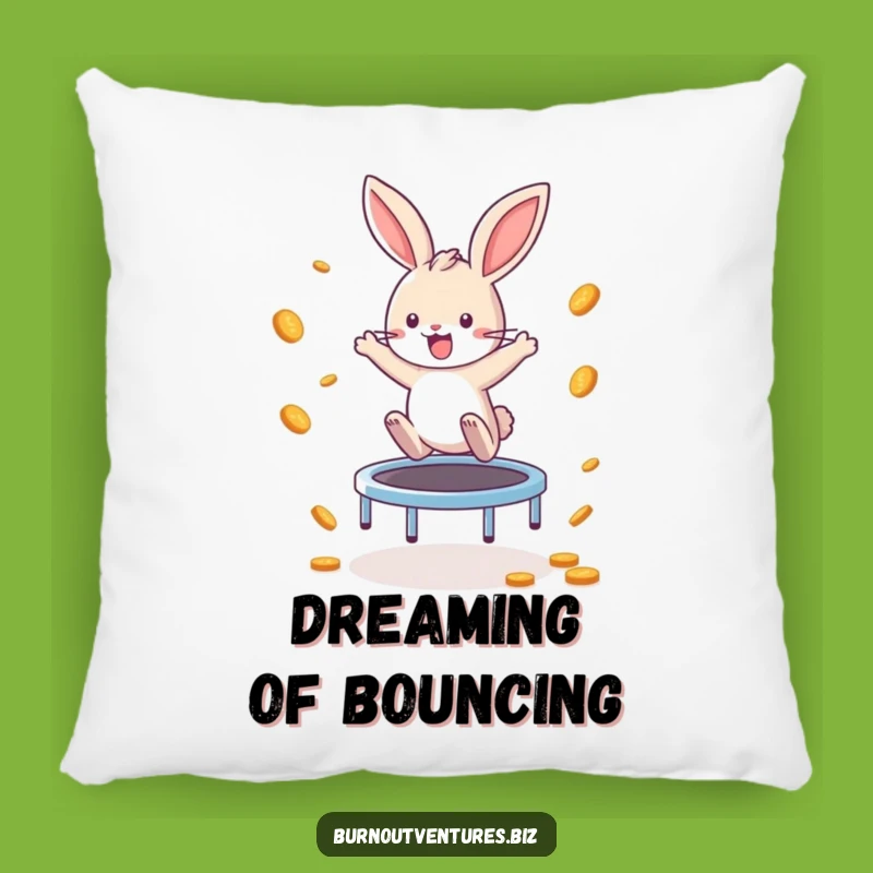 Funny Bunny Trampoline Bounce Pillow: Cozy Up with Earning Vibes