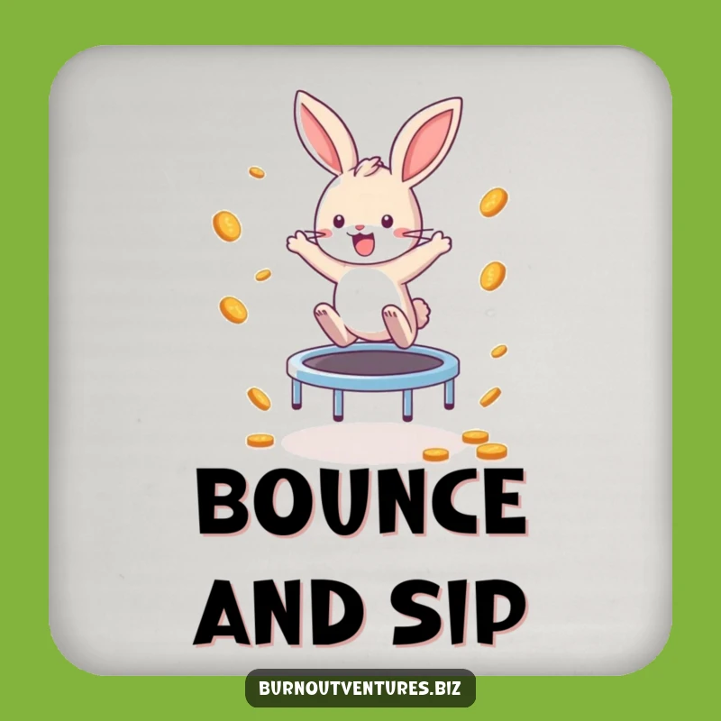 Funny Bunny Coin Bounce Coaster: Protect Surfaces with Energetic Charm