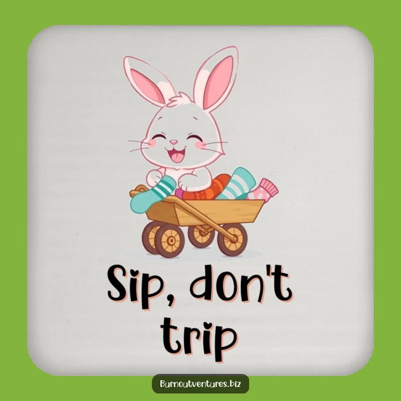 Funny Bunny Sock Drink Coaster: Protect Surfaces with Hilarious Charm