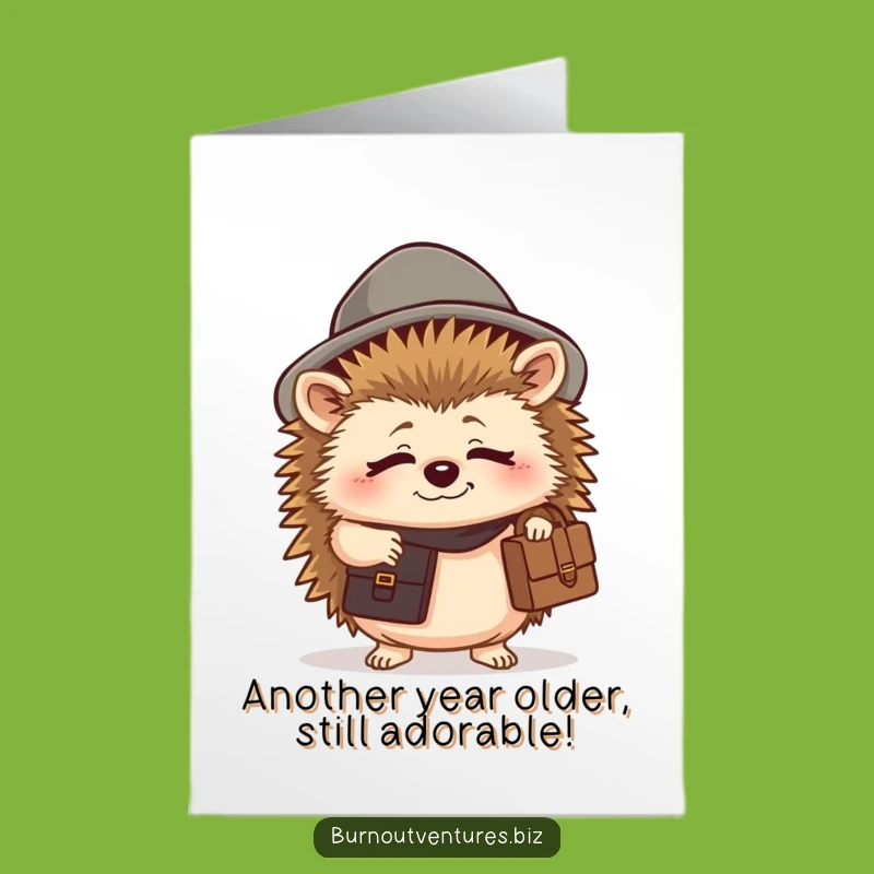 Free Printable Birthday Card: Tired Hedgehog, Hilarious DIY Birthday Gift!