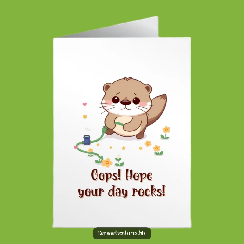 Free Printable Worried Otter Birthday Card - Funny Downloadable Gift for Laughs