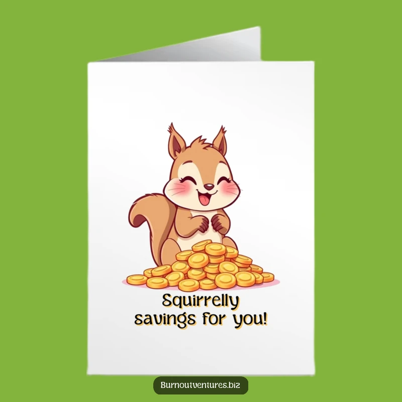 Free Printable Birthday Card: Happy Squirrel Counting Tokens - Downloadable & Funny Gift
