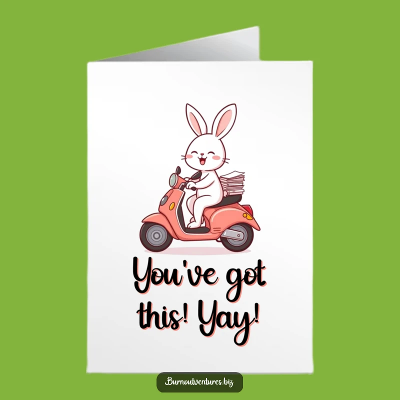 Free Printable Congrats Card: Balancing Rabbit, Thrilling Downloadable Gift for New Adventures