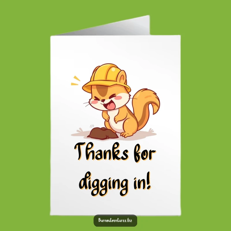 Free Printable Funny Squirrel Tool Thank You Card - Downloadable DIY Gift