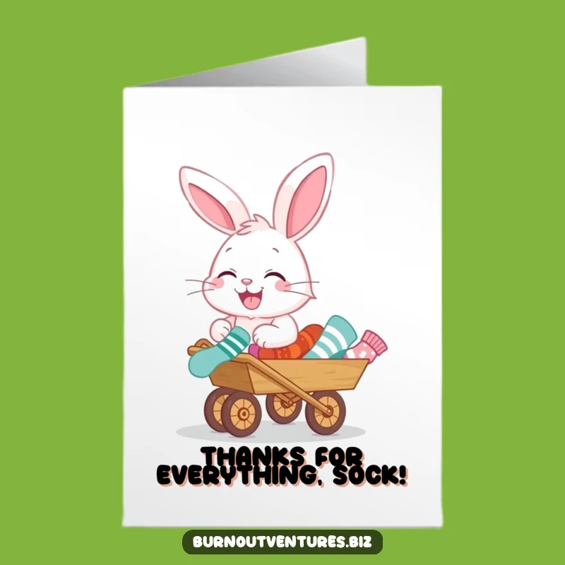 Free Printable Thank You Bunny Card - Amusing Downloadable for Sock Lovers