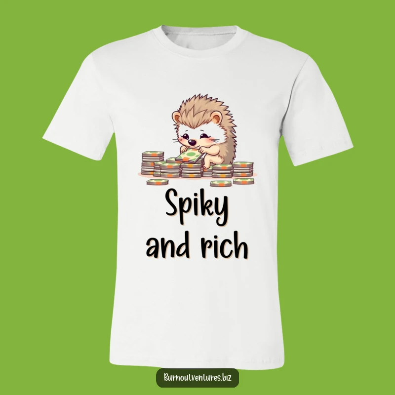Funny Hedgehog Money Stacker T-Shirt: Determined Organizer Tee Gift
