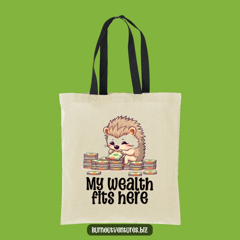 Funny Hedgehog Wallet Tote Bag: Stylish and Determined Organizer's Accessory