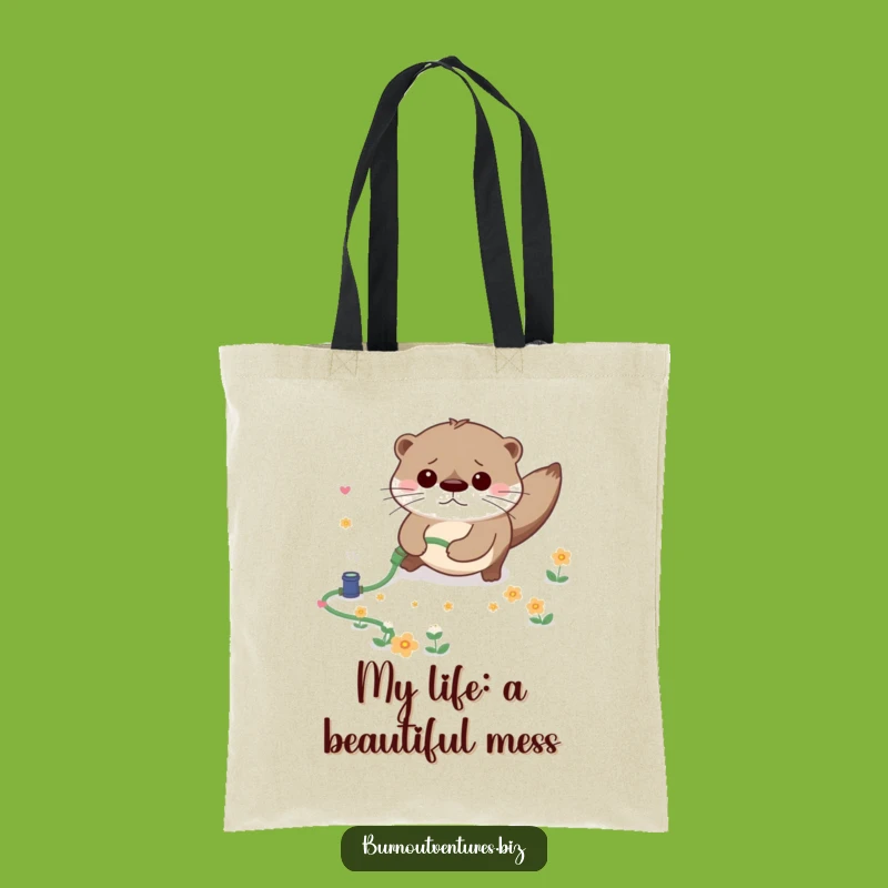 Funny Otter Tripping Tote Bag: Carry Your Laughs with This Gardener Mishap Bag