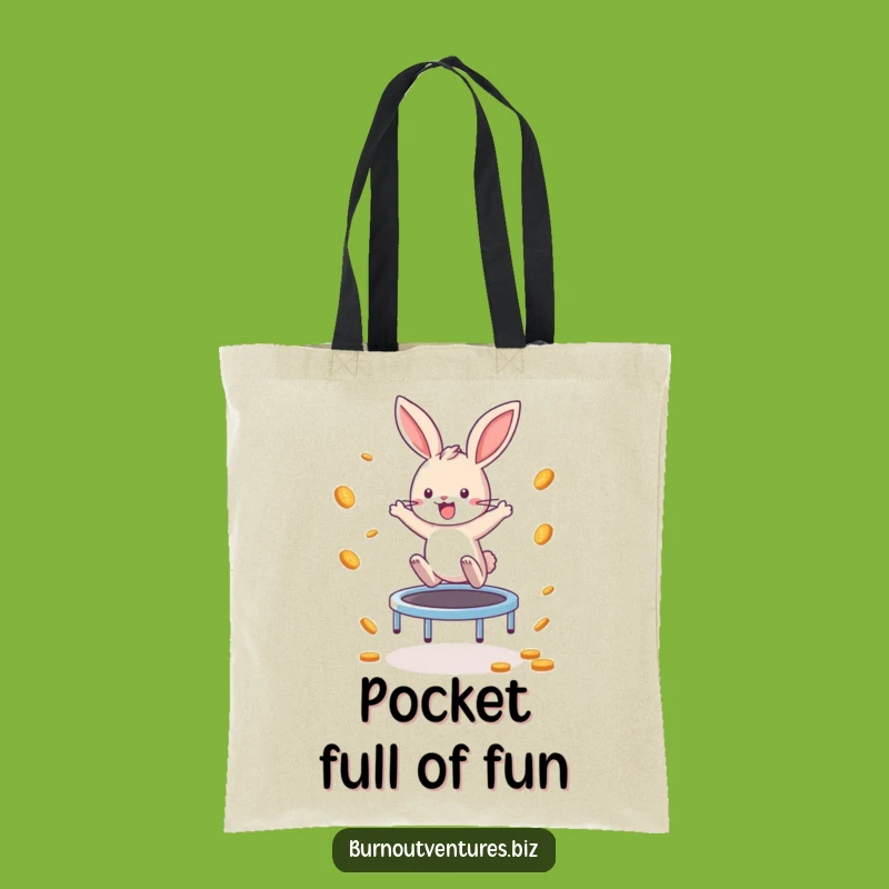Funny Bunny Coin Toss Tote Bag: Carry Your Hustle with Style